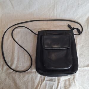 Fossil Genuine Leather Crossbody Bag Small Satchel Black